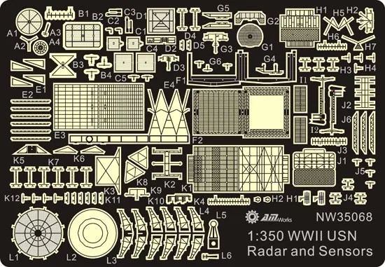 1/350 WWII USN Shipborne Radar Set (no Bases-Resin)