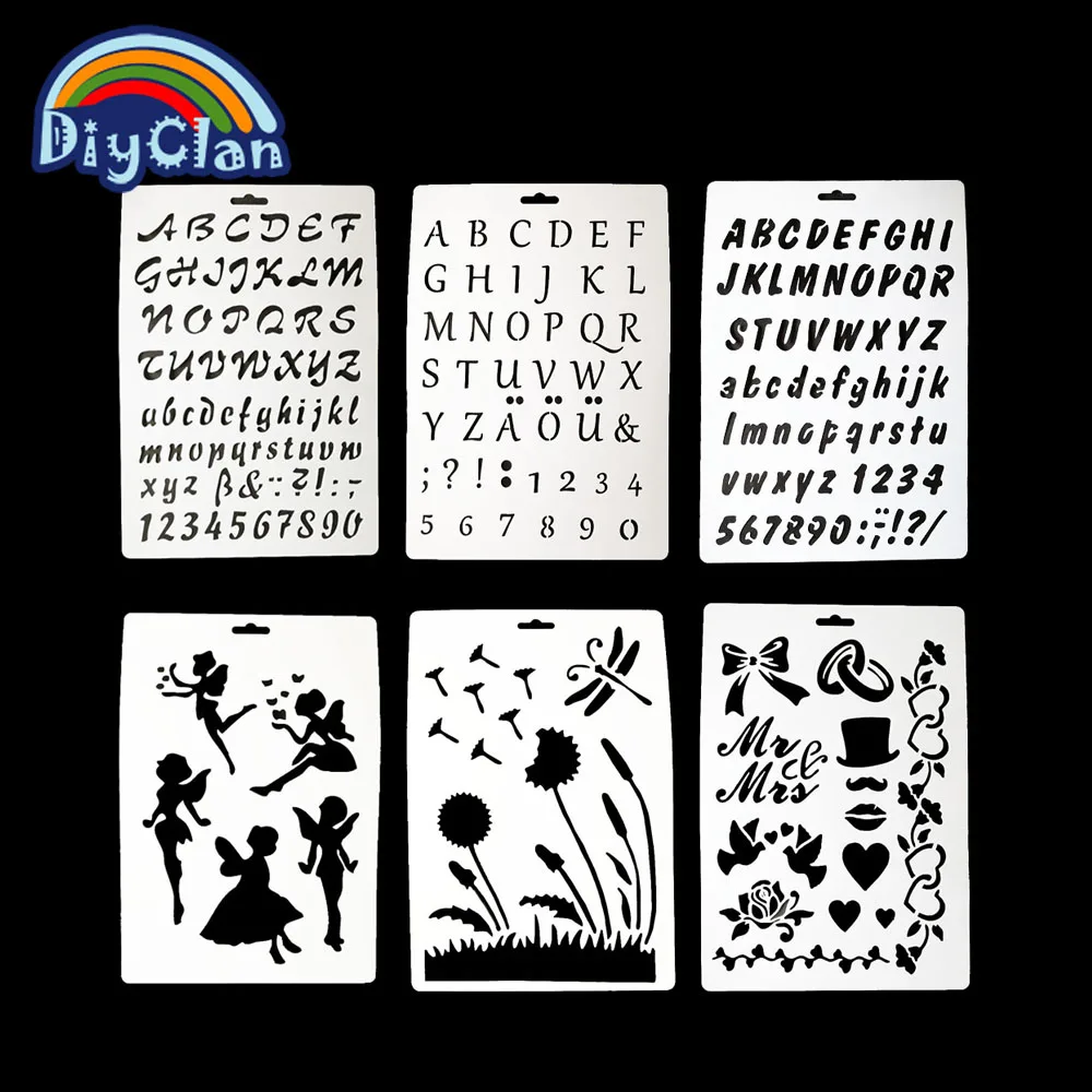 26 alphabet Cake Stencils Cupcake Decorating number Template Mold Baking angel Flower Accessories stencil for diy scrapbooking