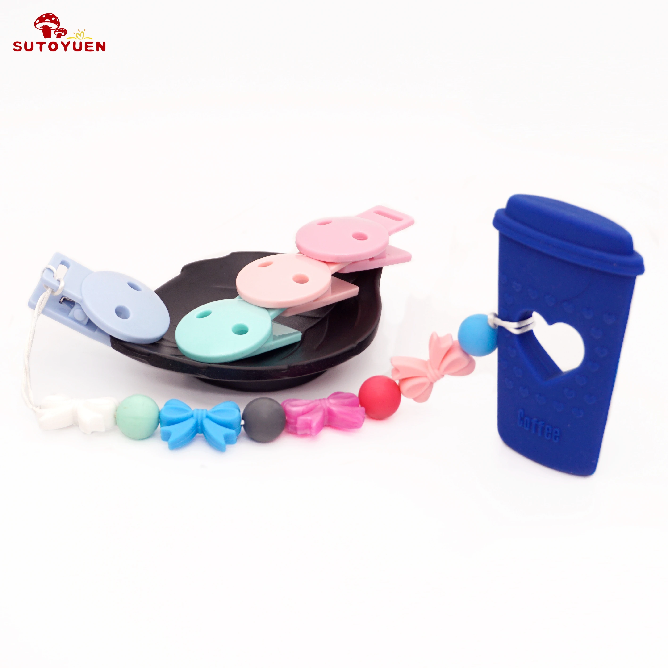 10pcs Plastic Material Clips Round Head Baby DIY Pacifier Clips Holder Chain Accessories Infant Soother Safety Suspender Clips