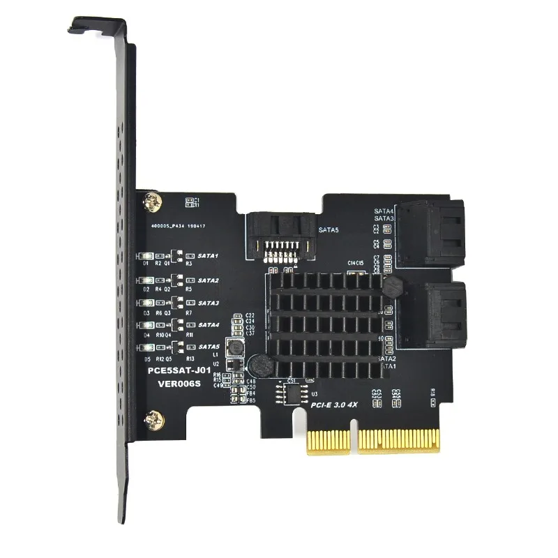 

Add on Cards PCI Express/PCI E/PCIE/PCI-E SATA 3 PCIE SATA Card SATA Controller SATA3 6Gbps 5-Ports SATA 3.0 PCI-E X4 GEN3 Cards
