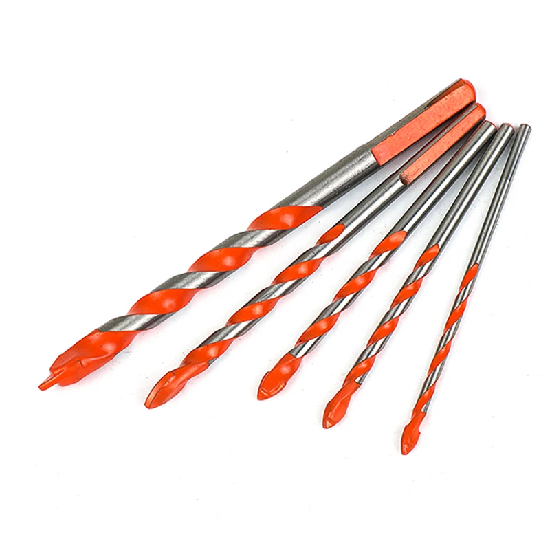 Dutoofree Tile Glass Ceramic Concrete Cement Hand Drill Alloy Perforated Set High Carbon Steel Triangle Drill Bit 3 4 5 6 8mm