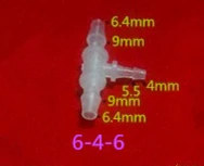 

6-4-6mm Plastic Reducing Tee Connector Hose Fitting