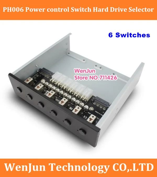 High Quality 6 self-locking switches HDD Power control Switch Hard Drive Selector SATA Drive Switcher For Desktop PC Computer