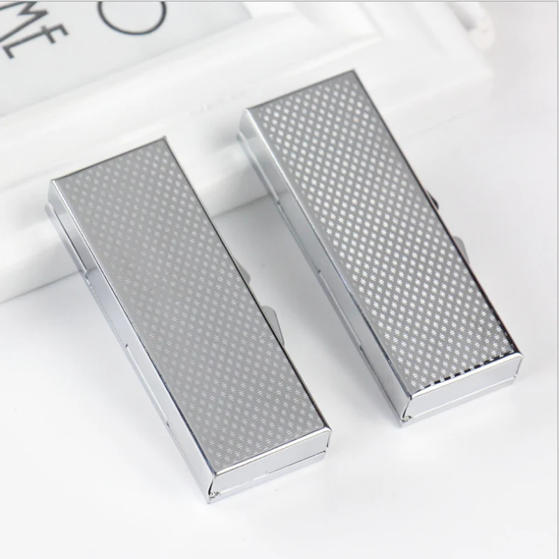 16pcs/lot Metal Silver Pill Boxes Holder 6 Grids square Medicine Case Small Portable Cases Container Splitters Health Care MR085