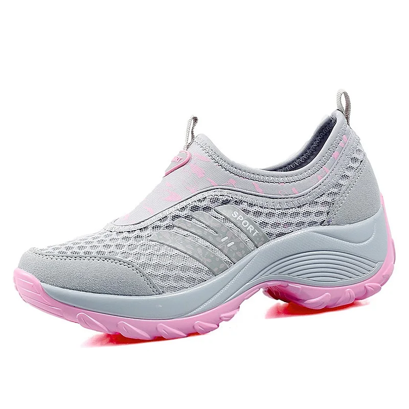 Travel Shoes Increased Sneakers Outdoor NET Walking Shoes Sports Mesh Breathable Hiking Shoes Soft Women Shoes