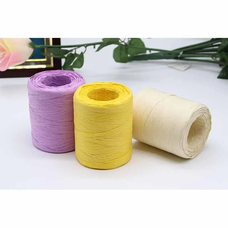 180M/roll Cotton Raffia Yarn for hand knitting Summer Hats Bags Knitted Crochet DIY Handmade Craft Knit Yarn Thread