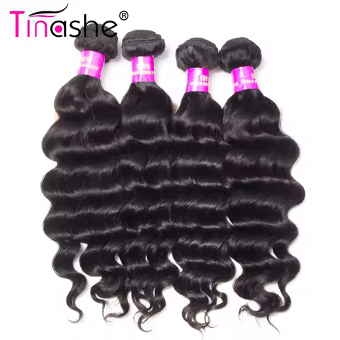 Tinashe Hair Brazilian Hair Weave 4 Bundles Deal Natural Color Human Hair Bundles Remy Hair Extension Loose Deep Wave Bundles