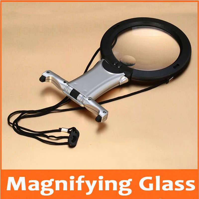 2.25X 5X LED Illuminated Reading Sewing Embroidery Magnifying Glass with Neck Strap Cross Stitching Lupa Magnifier