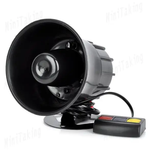 30W 3-Sound Loud Security Alarm Siren Horn Speaker - Black for Motorcycle car modification