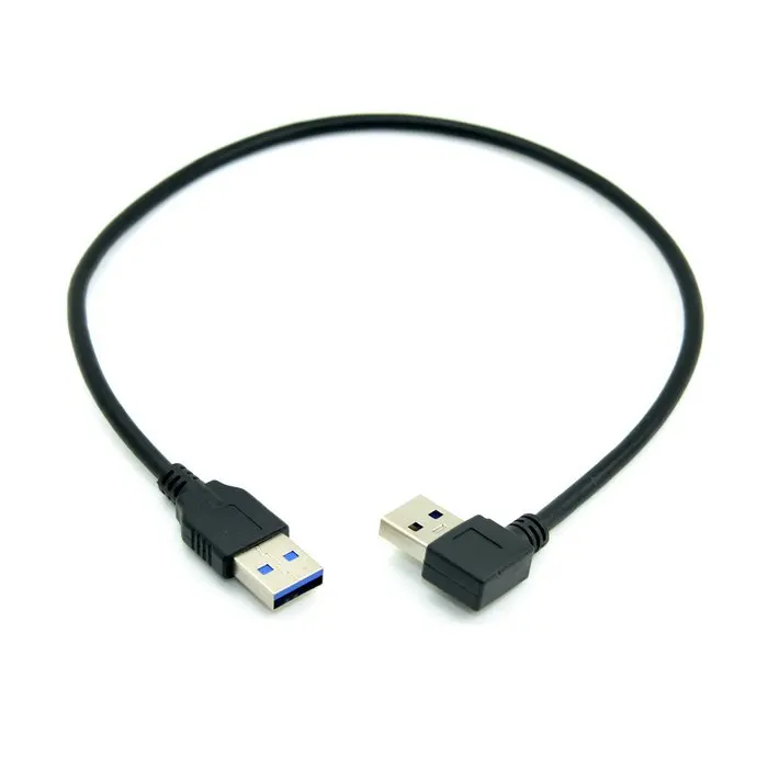 Cable de datos USB 3,0 tipo A recto Tipo A macho, 90 grados, ángulo recto, 40cm