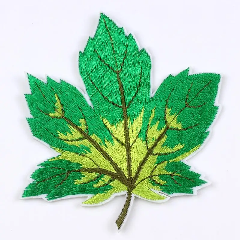 10pcs/lot Embroidered Maple Patch Iron On Sew On Leaf Badge For Jeans Clothes Backpack Coats Cap Stickers Diy Appliques Supplier image 3
