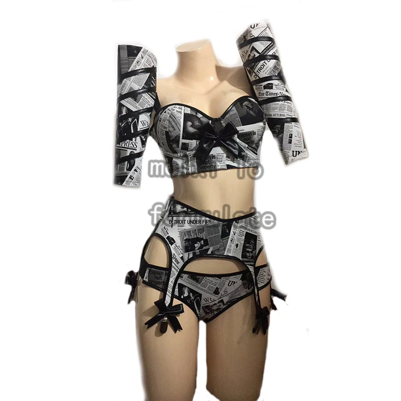 

The beautiful sexy and fashionable newspaper designs a complete set of women's costume clubs and concert female dancers perform