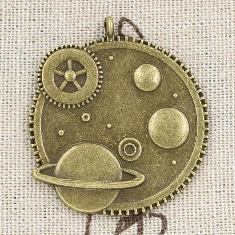 2pcs Charms Solar System Galaxy 41x37mm Antique,Zinc Alloy Pendant fit,Vintage Tibetan Bronze Silver color,DIY For Handmade