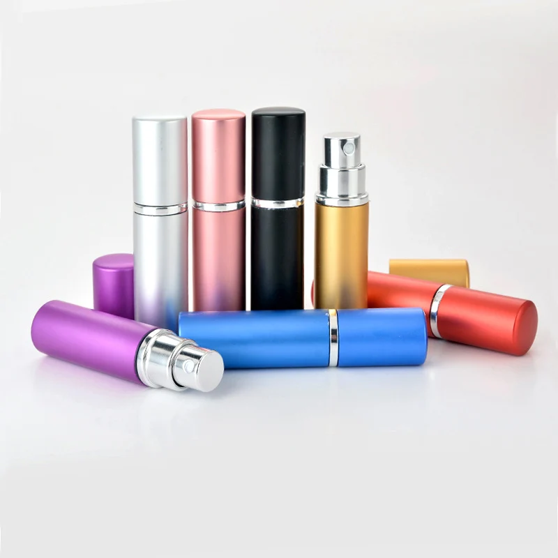 50 Piece/Lot 5ML Aluminum Refillable Perfume Bottle With Atomizer Portable Empty Parfume Case Container Spray Bottle