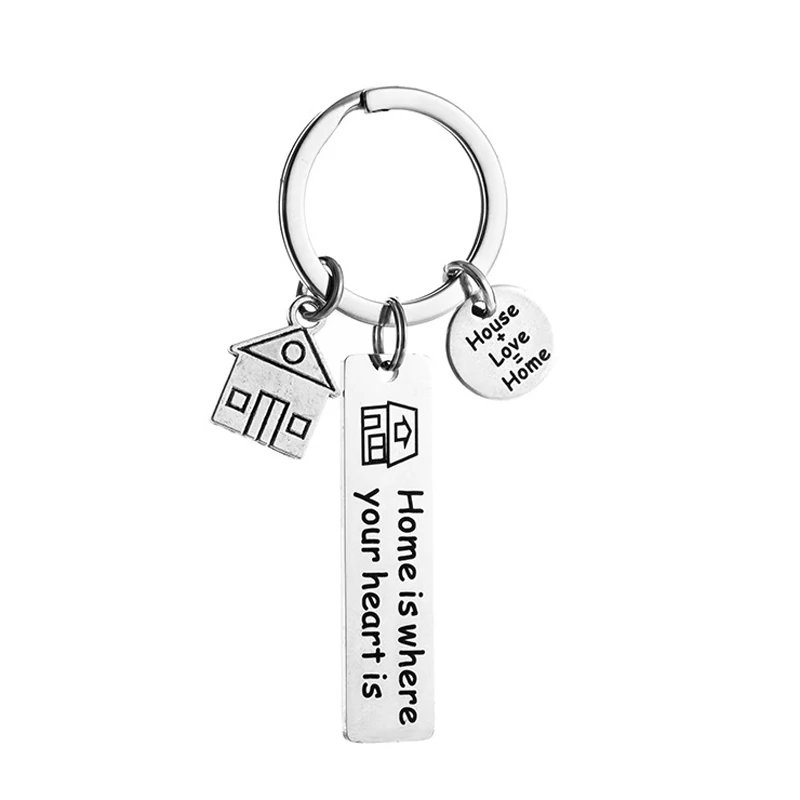 Stainless Steel Home Is Where Your Heart Is Keychain / New Home / Real Estate / Realtor / New House / Home Buyer Key Chain Gifts