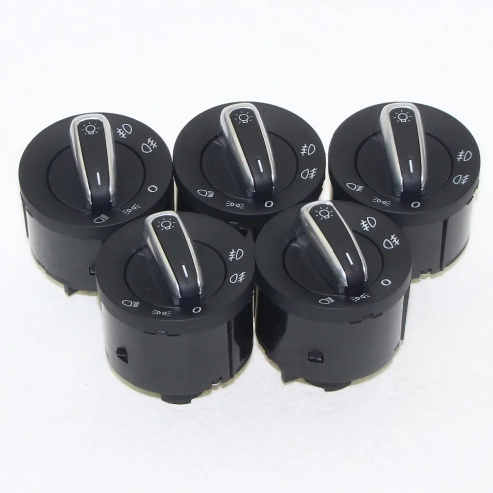 5PCS OEM Chrome Headlight Switch For VW  Golf 5 6 GTI Mk5 Mk6 Jetta 5 Passat B6 Touran Tiguan 5ND 941 431 A 5ND941431A