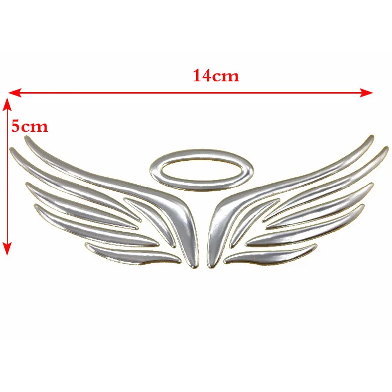 Pegatina 3D de ala de Ángel para coche, emblema de insignia cromado de PVC suave, impermeable, decoración de estilo automático para logotipo de coche