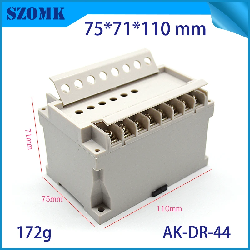 4 Pcs 110*75*71mm hot selling abs din rail plc industrial plastic enclosure housing case szomk equipment power supply enclosure