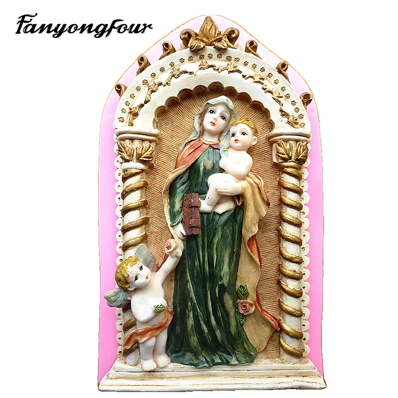 Silicone mold religious Virgin Mary jewelry DIY production handicraft mold interior decoration tools