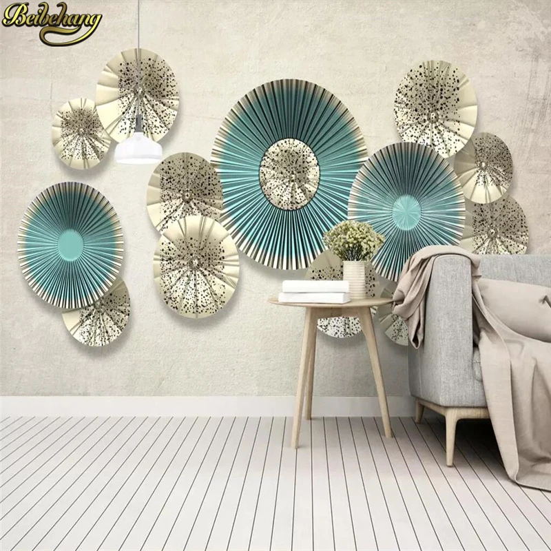 

beibehang Custom Simple round 3d flooring photo Mural Wallpaper TV Background Wall Mural wallpapers living room decoration home