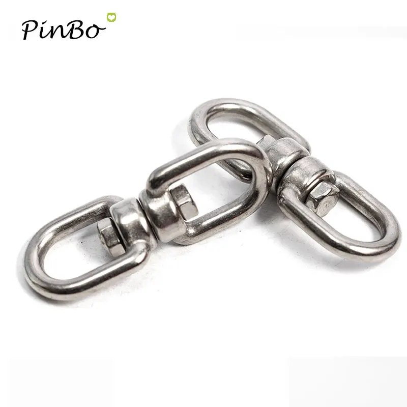 1pcs M6 Thickness 304 Stainless Steel Double End Eye Swivel Hook Shackle