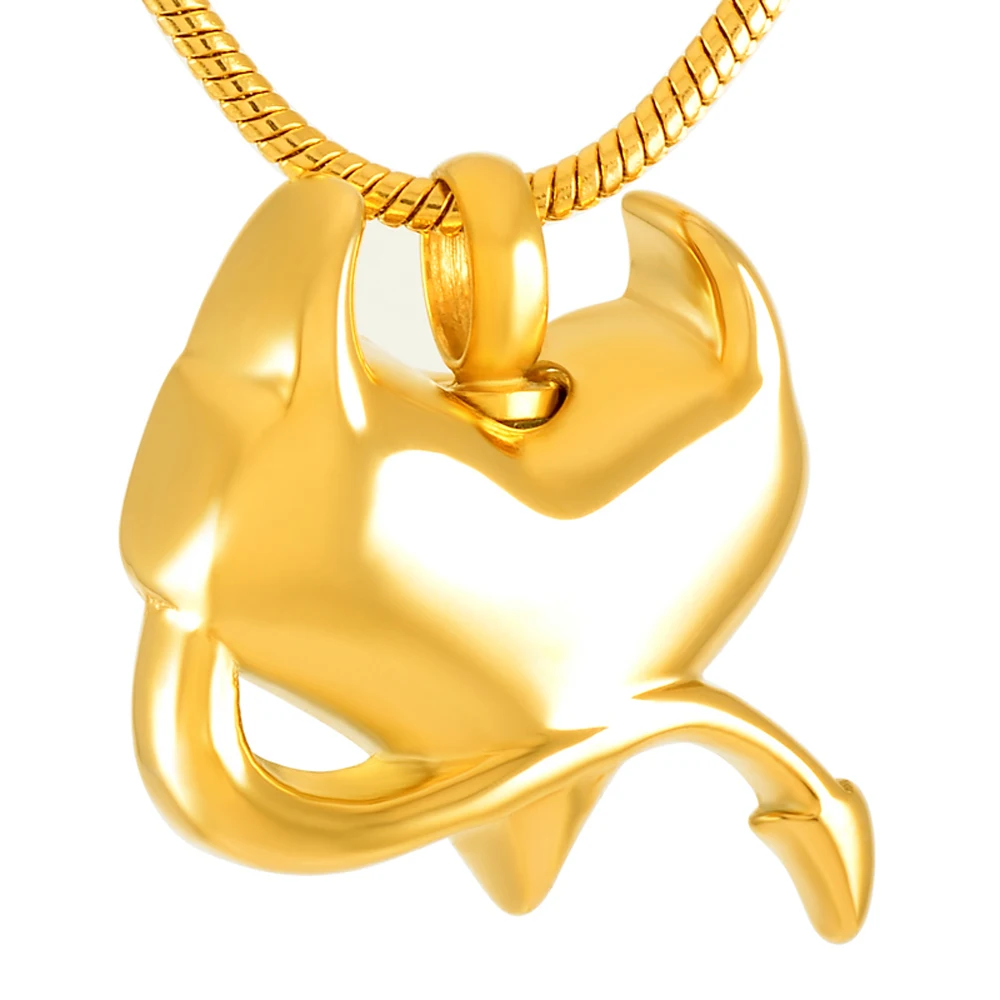 CMJ8250  Golden Unique Design Heart Memorial Jewelry  Keepsake Ash Jewelry Pendant for ashes Cremation Urn Necklace With Funnel