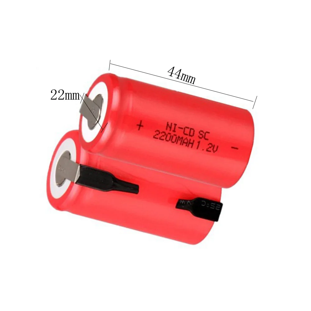 SORAVESS Lowest price 2-10 PCS SC battery 1.2v batteries rechargeable 2200mAh nicd battery for power tools akkumulator