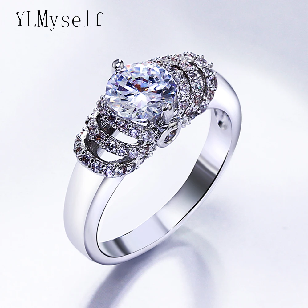 

Shiny Round CZ Wedding Ring for Woman, Statement Ring, Gift for Girl Friend, New Fashion