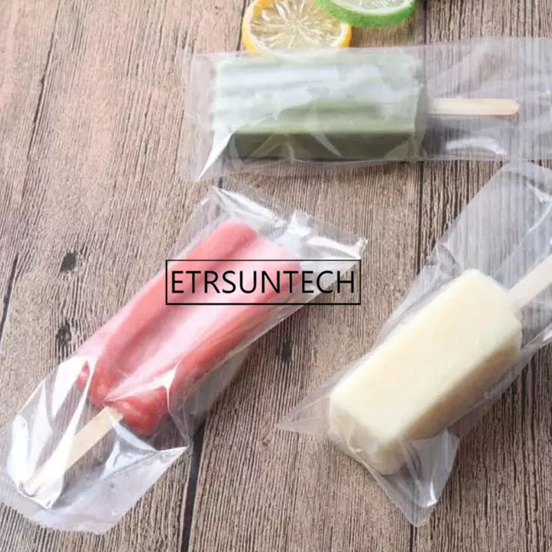 2000pcs Transparent Serrated Plastic Ice Cream Bag Opp Popsicle Package Pouch Baking Food Packing 8*19cm