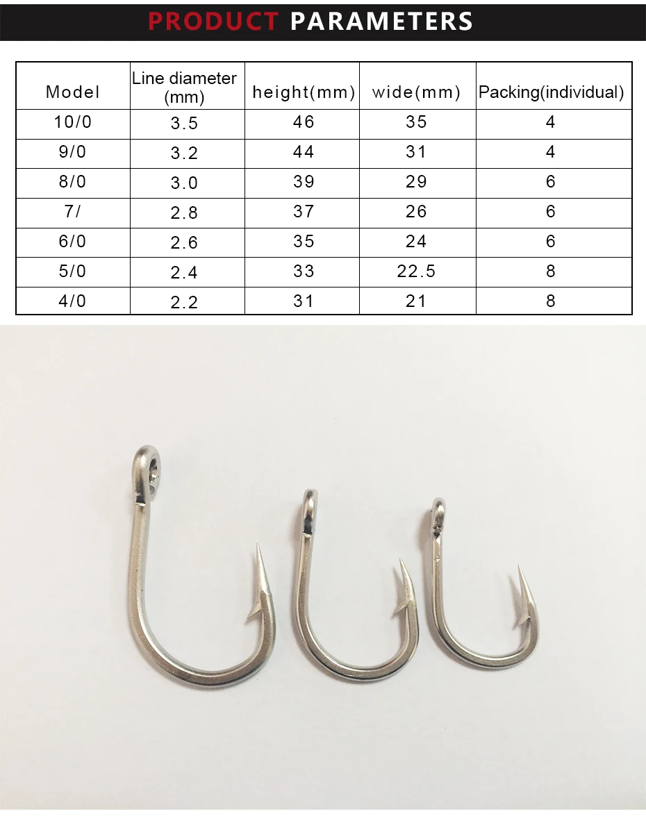 40 pieces 7/0 Mustad Circle Fishing Hook Stainless Steel Circle Fishing Hook Barbed Hook For Fishing