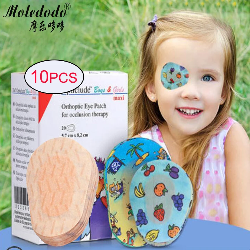 10PCS Child Amblyopia Eye Patches Amblyopia Corrected Training Color Eyeshade Eyemask Soft Breathable Adhesive Bandages D30