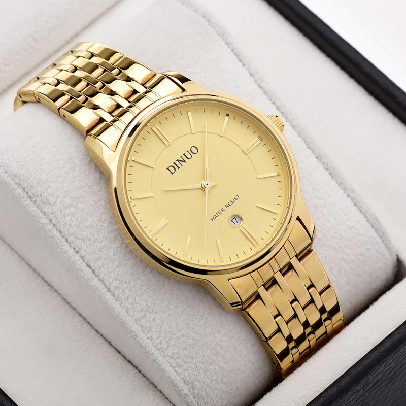 

Men's Ultra-thin Fashion Leisure Gold Quartz Watch Waterproof Retro Watch Business Men's Water Resist Watch