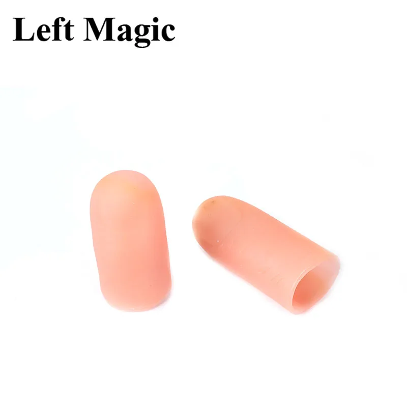 Chlid Thumbs Led Light Up Magic Tricks 2 Pcs Red Small Size Soft Thumb Tips Magic Props Funny Flashing Fingers Fantastic Glow