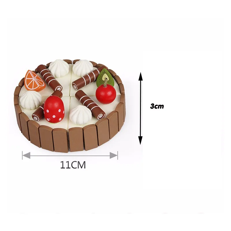 Wooden Toy Simulation Mini Magneti Cake Toy Size 11* 3 cm To The Child's Birthday Present Montessori Kitchen Children's food Toy