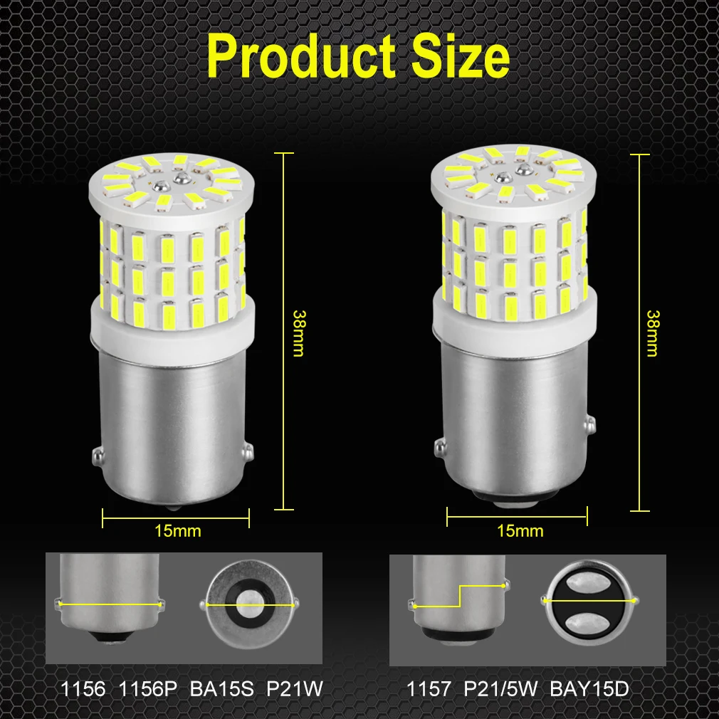 Super luminoso 1156 P21W LED BA15S 1157 P21/5W BAY15D LED luci per Auto lampade di riserva lampadina del freno automatico luce di segnalazione Auto