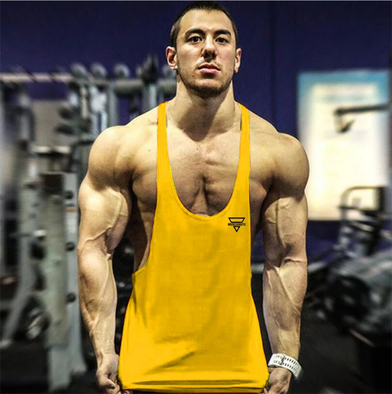 New Bodybuilding Stringer Tank Top Men Fitness Clothing Gym Shirt Brand Muscle vest Workout Cotton Regatas Masculino