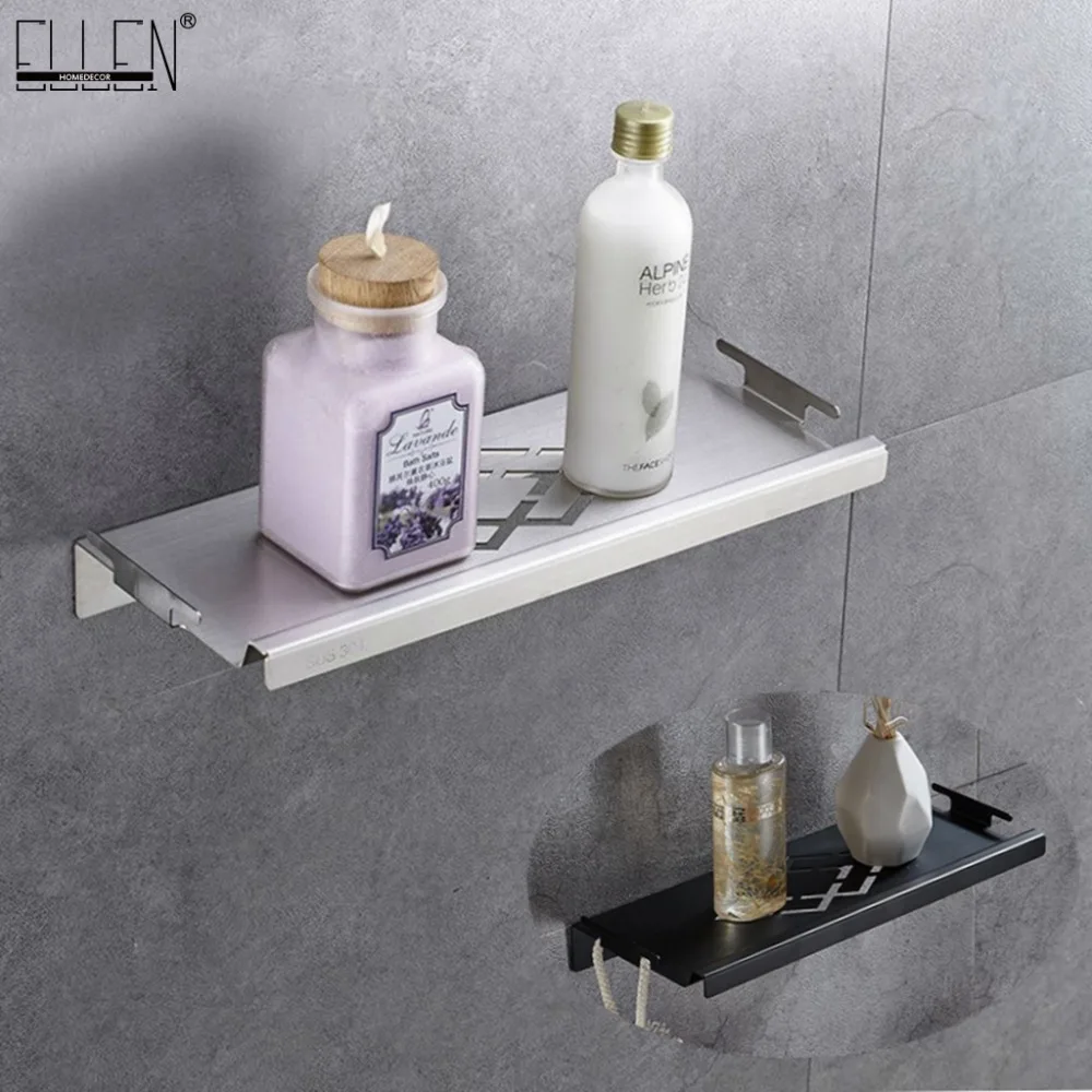 

Bathroom Corner Shelves Brushed Nickel 304 Stainless Steel Wall Bathroom Shelf Shampoo Storage Accessories Shelves ELF42