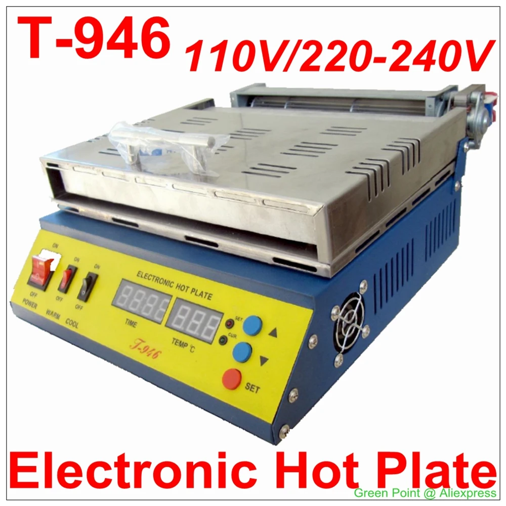 Original PUHUI T-946 Electronic Hot Plate Preheat Tools 800W Infrared PCB Preheater Preheating Station 180mmX240mm Heating Size