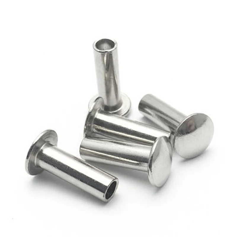 10pcs M4 304 stainless steel flat round head semi-tubular rivet  Hollow nail GB873 22mm-35mm Length