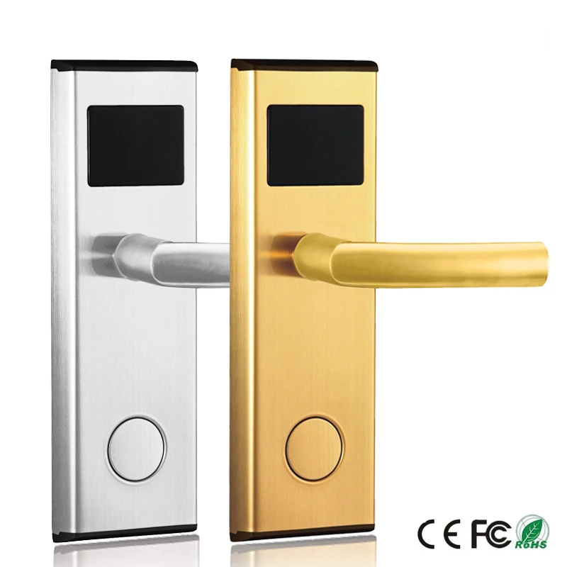 Golden Color Stainless Steel Intelligent Door Lock  Hot Sale Digital Smart Door Lock   RFID  Card Hotel Door Lock