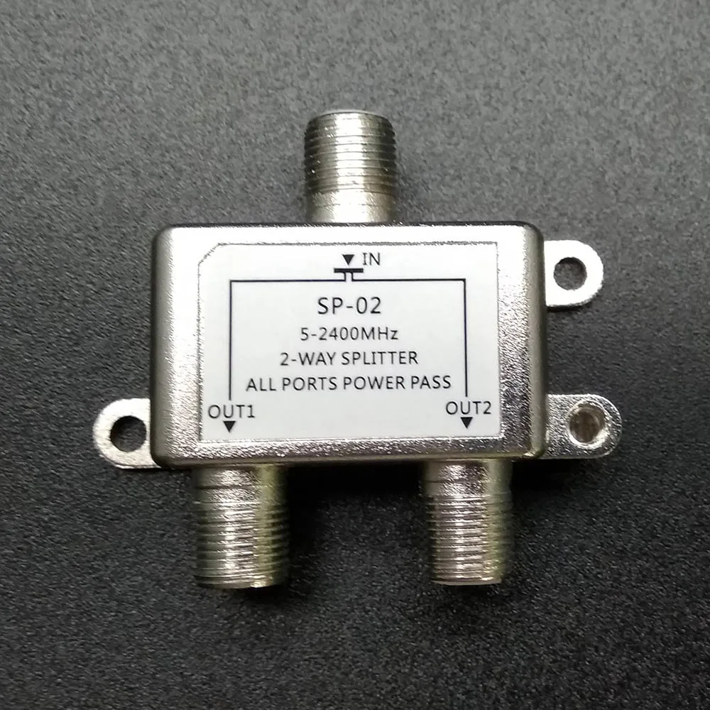 2 Ways TV Satellite Splitter 5-2500MHz Satellite TV Signal Receiver Designed Sat Coaxial Diplexer Combine for SATV/CATV