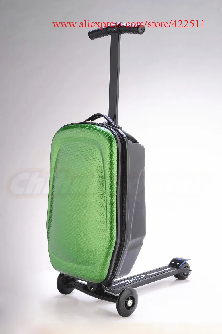 Scooter Luggage Suitcase with Colorful PC Box, Travel Trolley, 21\