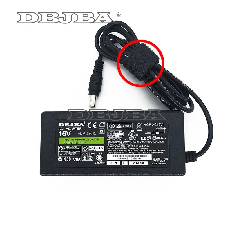 Top Quality 16V 4A 65W 6.5*4.4mm For SONY VAIO PCG-4H2P PCG-SR series Laptop AC Charger Power Adapter