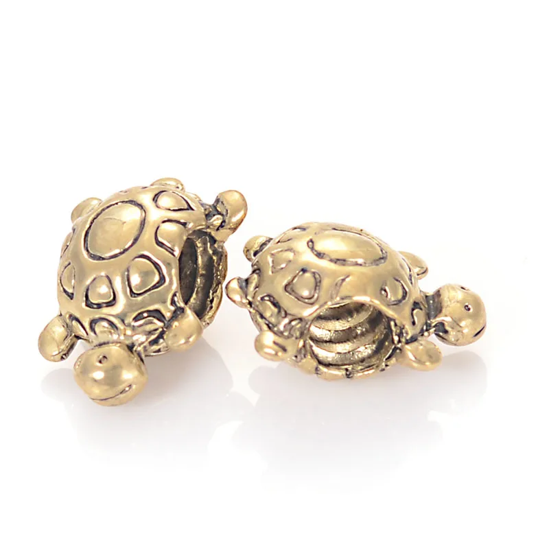 Antique Deisng European Beads Large Hole Beads Small Tortoise 11*15mm Fits Popular Brand Diy Interchangeagble Charm Bracelet