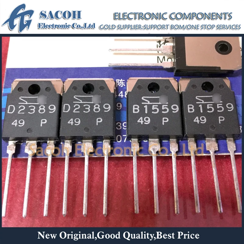 New Original 2Pairs(4PCS)/Lot 2SB1559 B1559 + 2SD2389 D2389 TO-3P 8A 150V Silicon Darlington Transistor