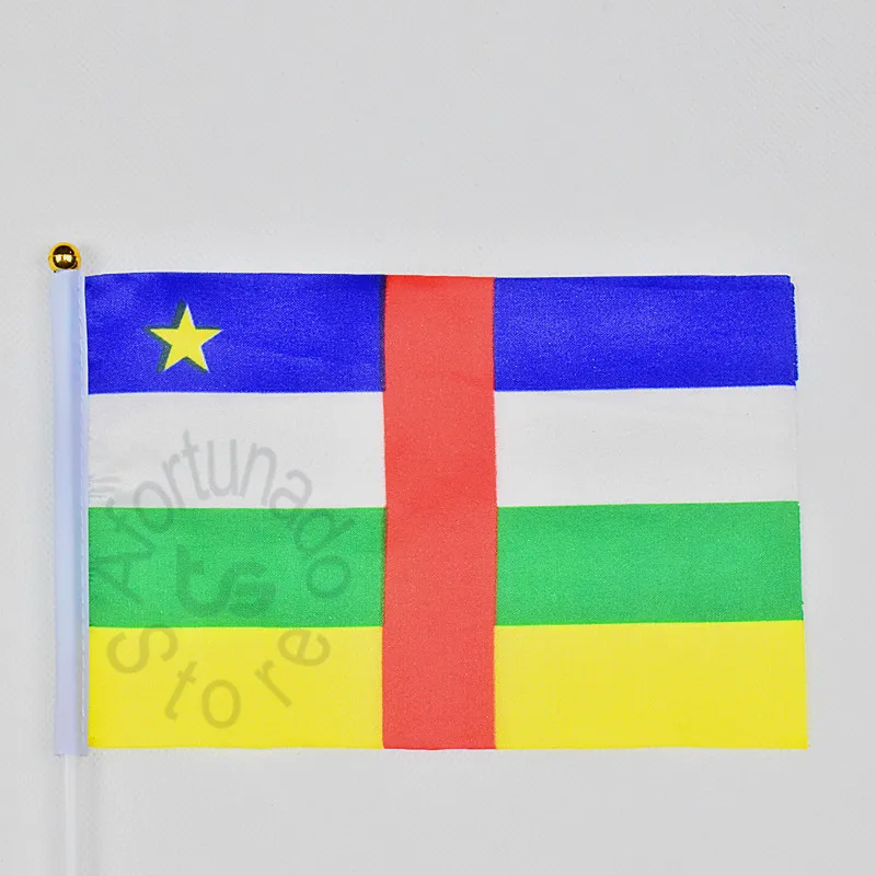 Central Africa 14*21cm 10pieces flag Banner  meet Parade party Hand waving National Flag central african republic