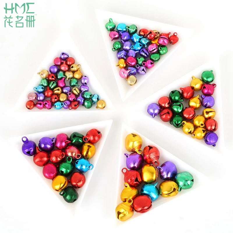 6mm 8mm 10mm 12mm 14mm Mix Colour Jingle Bells Aluminum Loose Beads Small For Festival Party /Christmas Tree Pendant Decorations