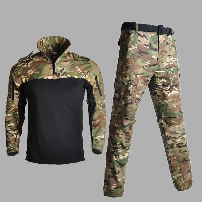 Male Army Hunting CS Sets Military Uniform Camouflage Combat Suit Airsoft War Game Multicam Shirt + Pants Tactical Gear Suits