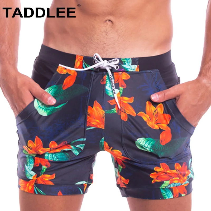 

Taddlee Brand Sexy Men's Swimwear Swimsuits Swim Boxer Trunks Briefs Bikini Bathing Suits Quick Drying Board Surf Shorts Pockets