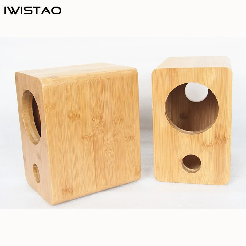 IWISTAO HIFI 4 Pollici Altoparlante Gamma Completa Armadietto Vuoto Invertito 1 Pair Finito di Legno di Bambù per il Tubo Amplificatore